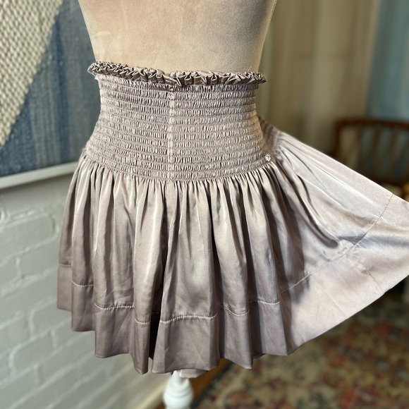 Natural Life High Waist Satin Finish Shirred Waist Flowy Shorts - Picture 3 of 10